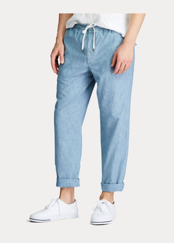 Ralph Lauren Relaxed Fit Chambray Pant Světle Blankyt | erRxVVEs