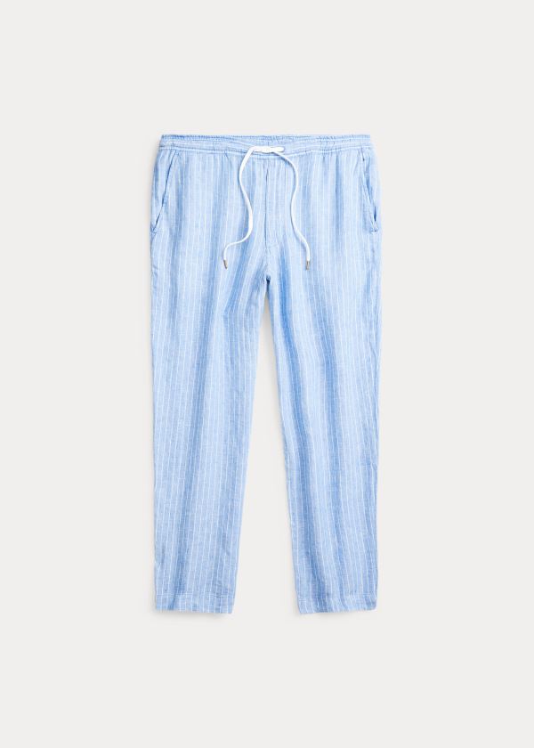 Ralph Lauren Relaxed Fit Striped Linen Pant Blankyt Bílé | eeJ49aXh