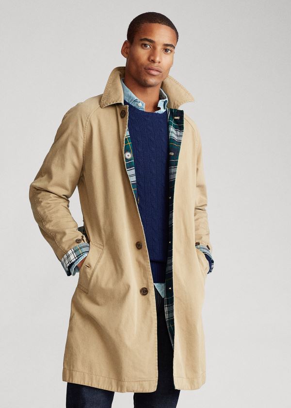 Ralph Lauren Reversible Balmacaan Coat Hnědožlutý | 5mOFpdpB