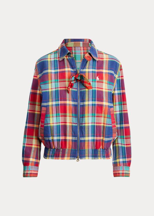 Ralph Lauren Reversible Madras Jacket Blankyt Červené Žluté | LhL6OxkT