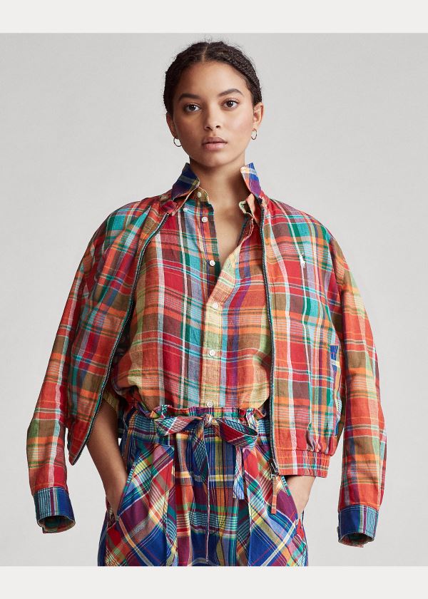 Ralph Lauren Reversible Madras Jacket Blankyt Červené Žluté | LhL6OxkT