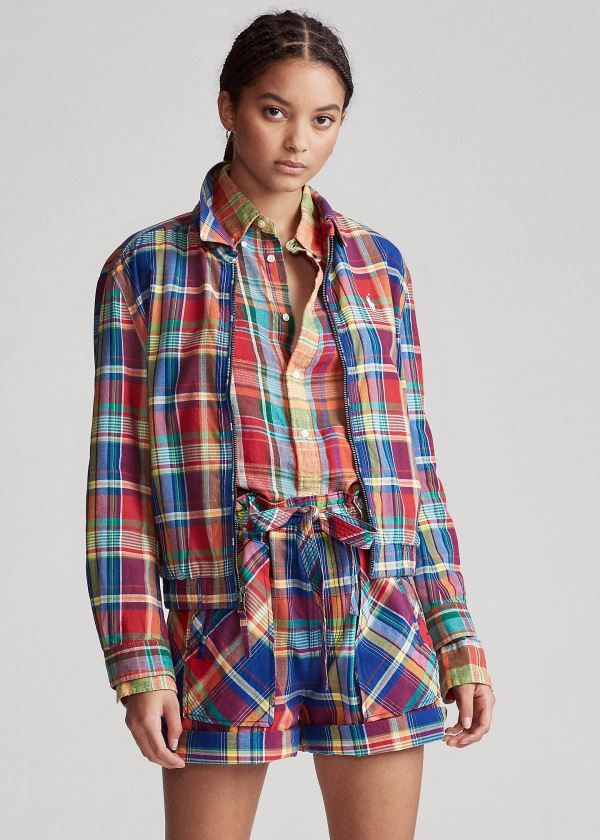 Ralph Lauren Reversible Madras Jacket Blankyt Červené Žluté | LhL6OxkT