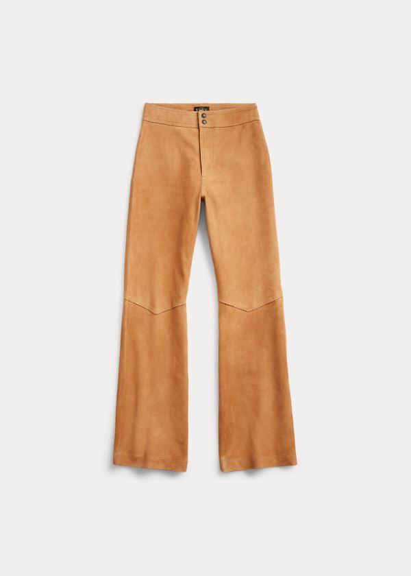 Ralph Lauren Semišové Flare Pant Hnědé | 3VAPX7Jx