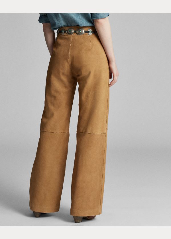 Ralph Lauren Semišové Flare Pant Hnědé | 3VAPX7Jx