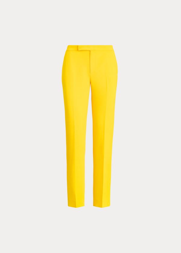 Ralph Lauren Seth Cropped Crepe Cady Pant Žluté | mQeNBSsx