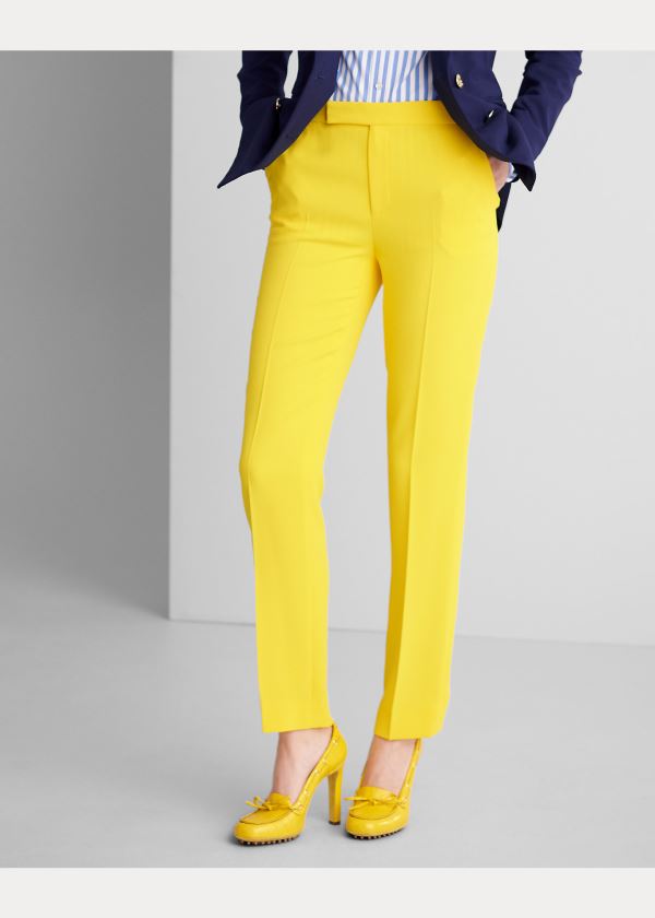 Ralph Lauren Seth Cropped Crepe Cady Pant Žluté | mQeNBSsx