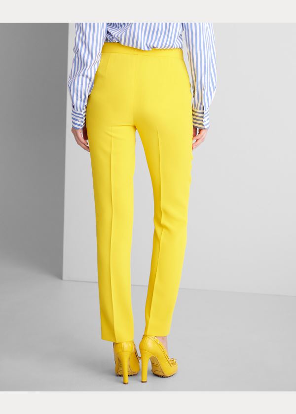 Ralph Lauren Seth Cropped Crepe Cady Pant Žluté | mQeNBSsx