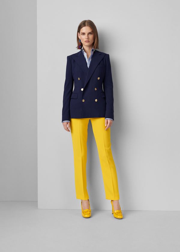 Ralph Lauren Seth Cropped Crepe Cady Pant Žluté | mQeNBSsx