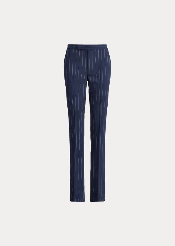 Ralph Lauren Seth Striped Wool Pant Tmavě Blankyt Krém | 8qAxcpuM