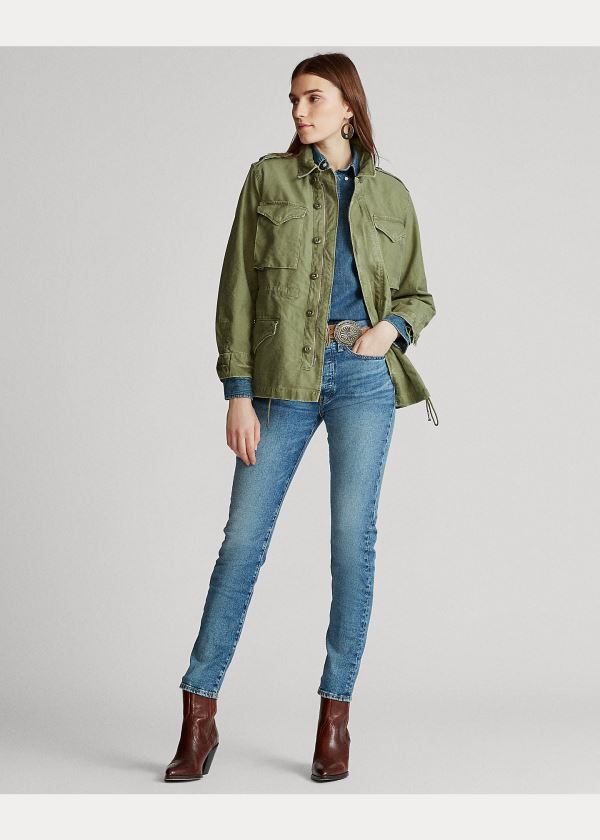 Ralph Lauren Signature Military Jacket Olivy Zelené | z4r9vqwW