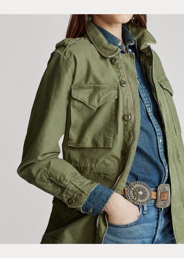 Ralph Lauren Signature Military Jacket Olivy Zelené | z4r9vqwW