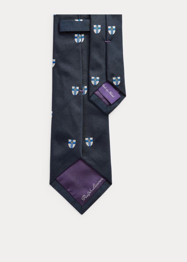 Ralph Lauren Silk Club Tie Tmavě Blankyt | IHxxYYDM