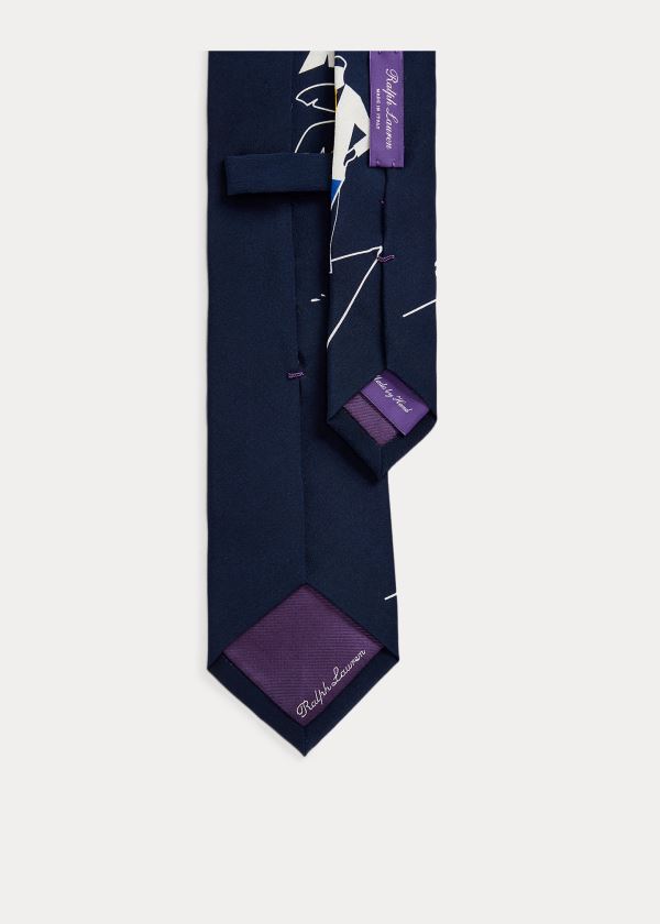 Ralph Lauren Silk Graphic Tie Tmavě Blankyt | EtsR9S8p