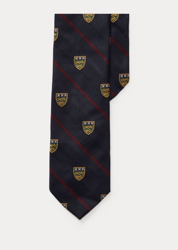 Ralph Lauren Silk Narrow Club Tie Tmavě Blankyt Vínové | 0lOoMQUE