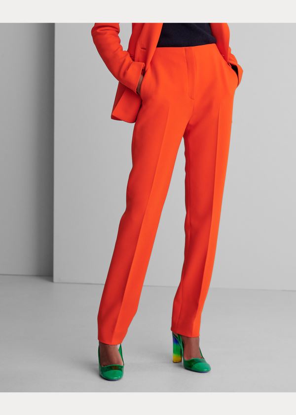 Ralph Lauren Simone Wool Crepe Pant Oranžové | b18zntT1