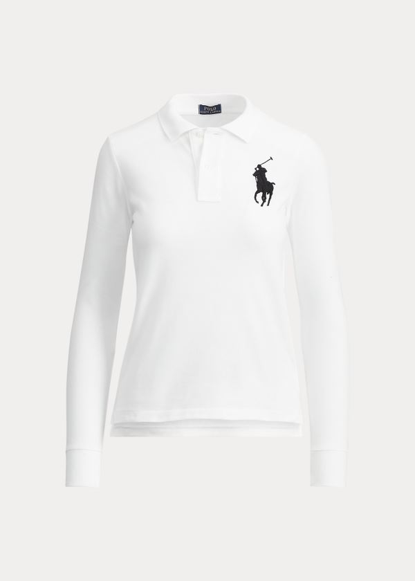 Ralph Lauren Skinny Fit Big Pony Polo Bílé | bgiyTKTY