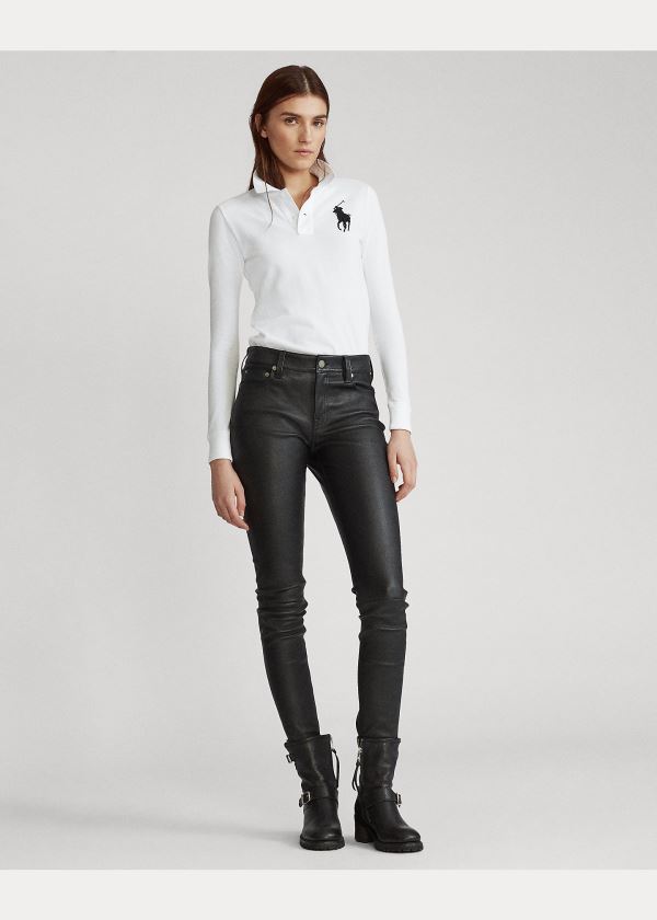 Ralph Lauren Skinny Fit Big Pony Polo Bílé | bgiyTKTY