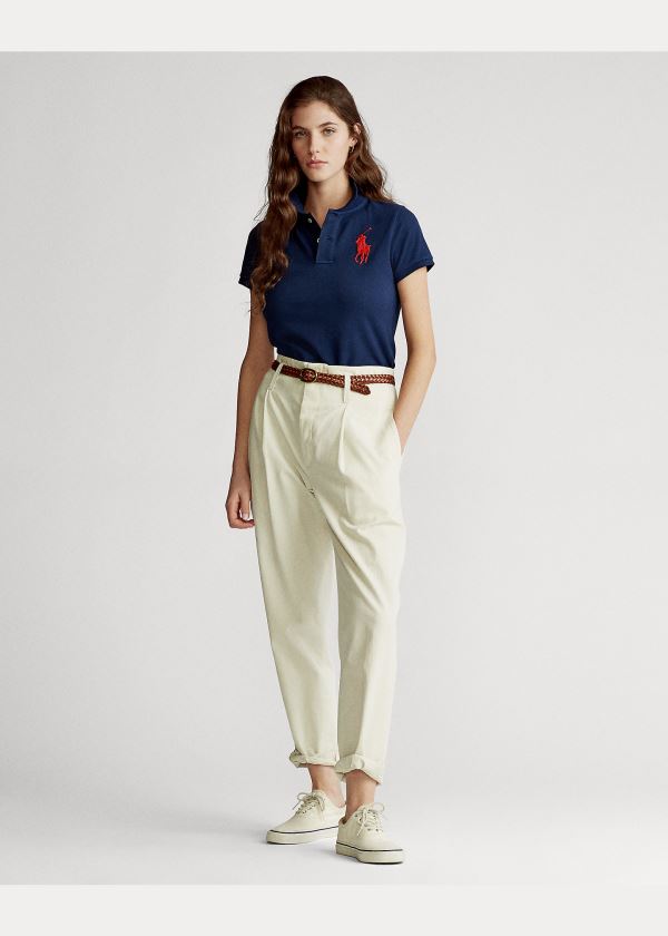 Ralph Lauren Skinny Fit Big Pony Polo Shirt Tmavě Blankyt | kX7LuFuV