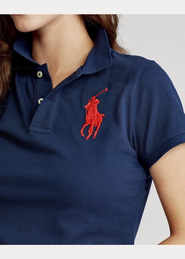 Ralph Lauren Skinny Fit Big Pony Polo Shirt Tmavě Blankyt | kX7LuFuV