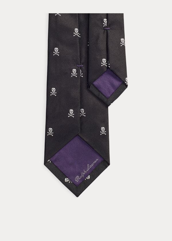 Ralph Lauren Skull-and-Crossbones Repp Tie Černé | bVesXBmF