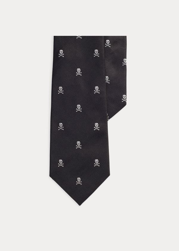 Ralph Lauren Skull-and-Crossbones Repp Tie Černé | bVesXBmF