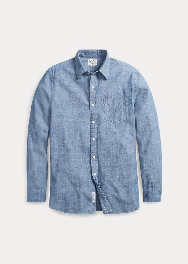 Ralph Lauren Slim-Fit Bavlněné Chambray Shirt Blankyt | WHiXJnnn