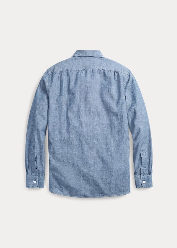 Ralph Lauren Slim-Fit Bavlněné Chambray Shirt Blankyt | WHiXJnnn