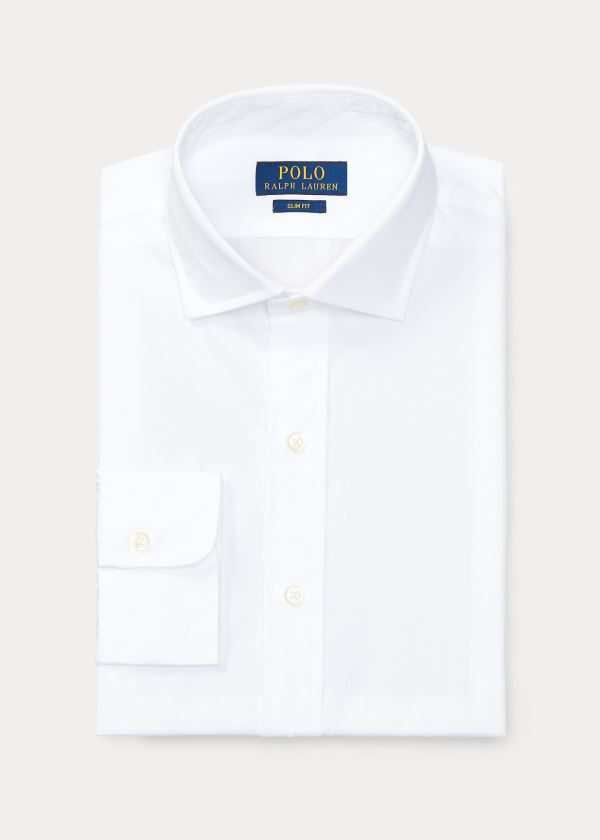 Ralph Lauren Slim-Fit Bavlněné Poplin Shirt Bílé | OCr1qOaY