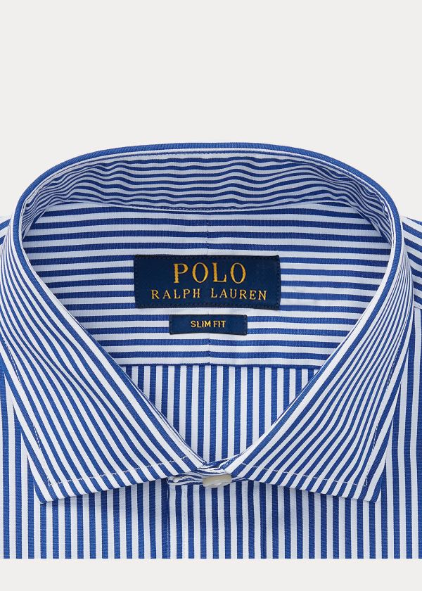 Ralph Lauren Slim Fit Bavlněné Šaty Shirt Blankyt Bílé | B1S0G70d