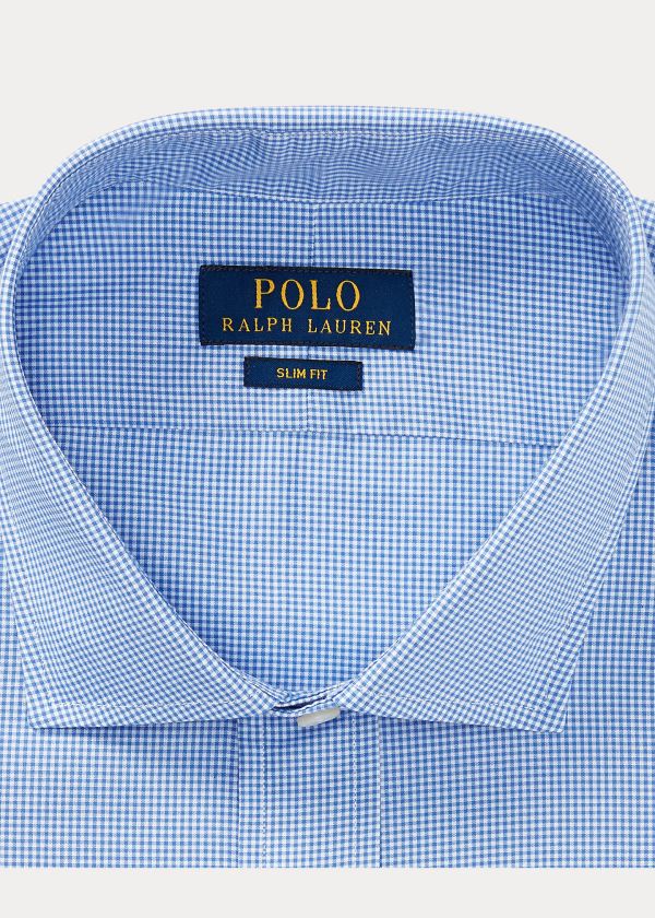 Ralph Lauren Slim Fit Bavlněné Šaty Shirt Blankyt Bílé | F0Vcvifv