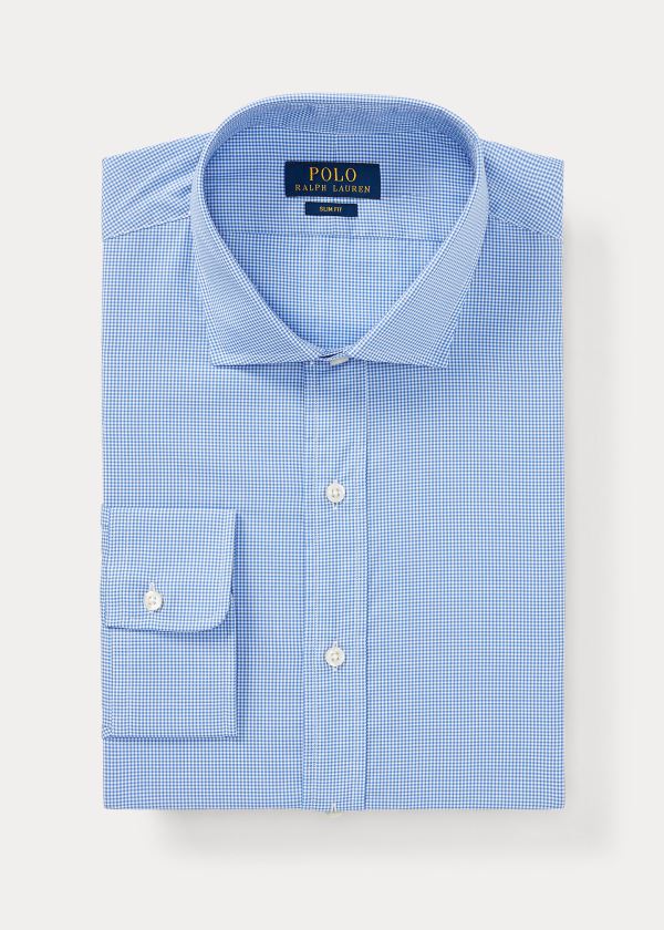 Ralph Lauren Slim Fit Bavlněné Šaty Shirt Blankyt Bílé | F0Vcvifv