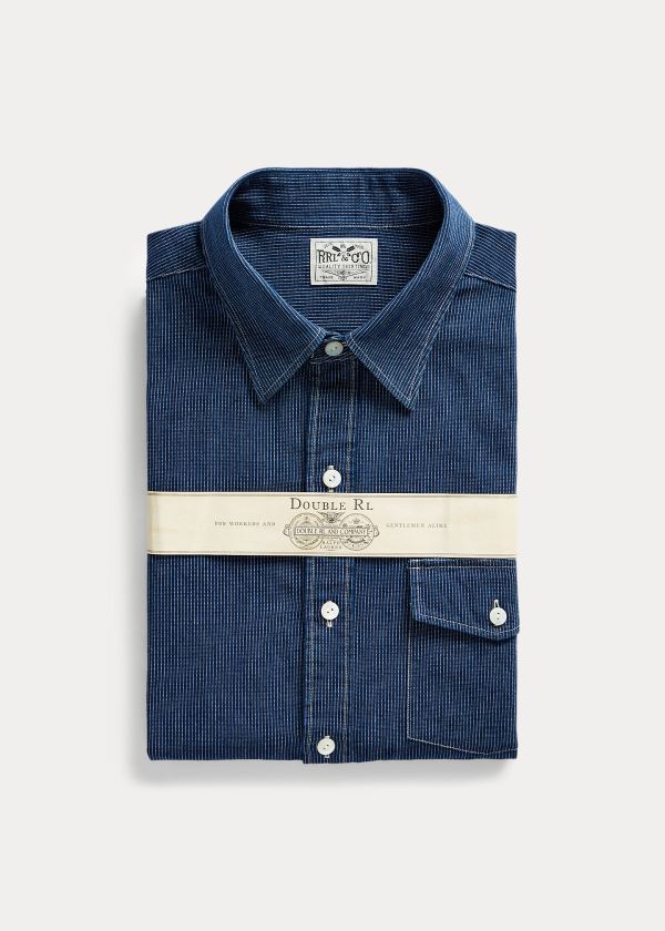 Ralph Lauren Slim Fit Indigo Striped Shirt Tmavě Indigo | ZDNQJOja