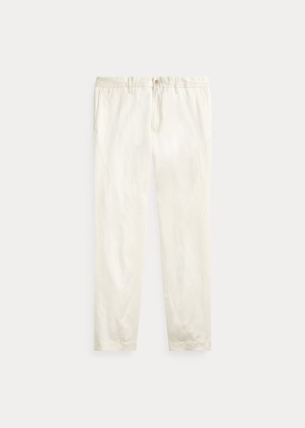 Ralph Lauren Slim Fit Linen-Blend Pant Krém | fruCMocT