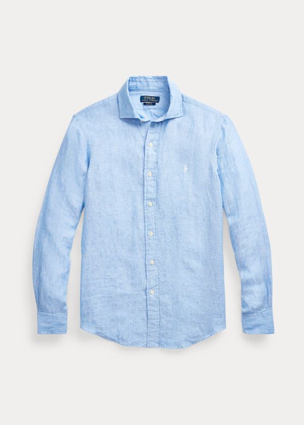 Ralph Lauren Slim Fit Linen Chambray Shirt Světle Blankyt | UswKyFmG