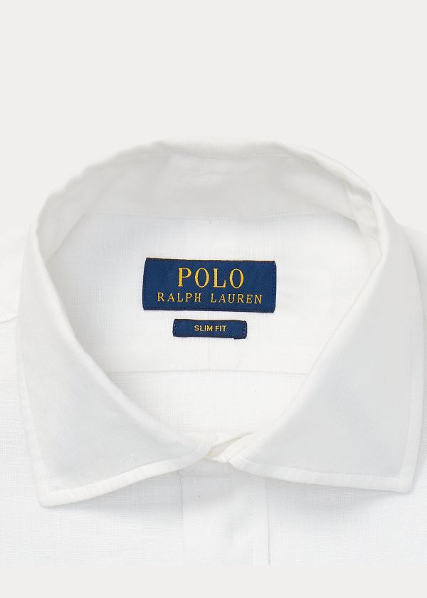 Ralph Lauren Slim Fit Linen Shirt Bílé | bNh6jFPZ