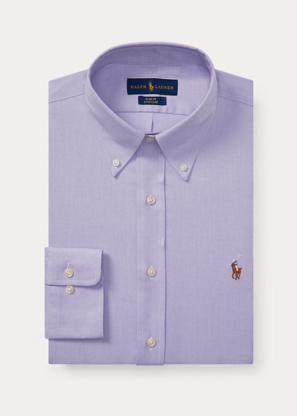 Ralph Lauren Slim Fit Oxford Shirt Světle Fialové Bílé | IYs8jWKb