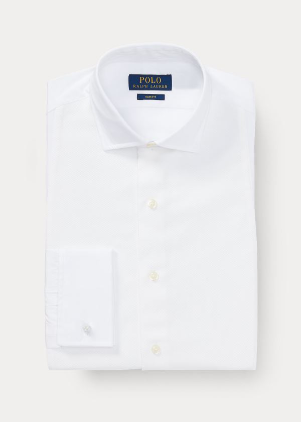 Ralph Lauren Slim Fit Poplin Tuxedo Shirt Bílé | 9kcSCBcr