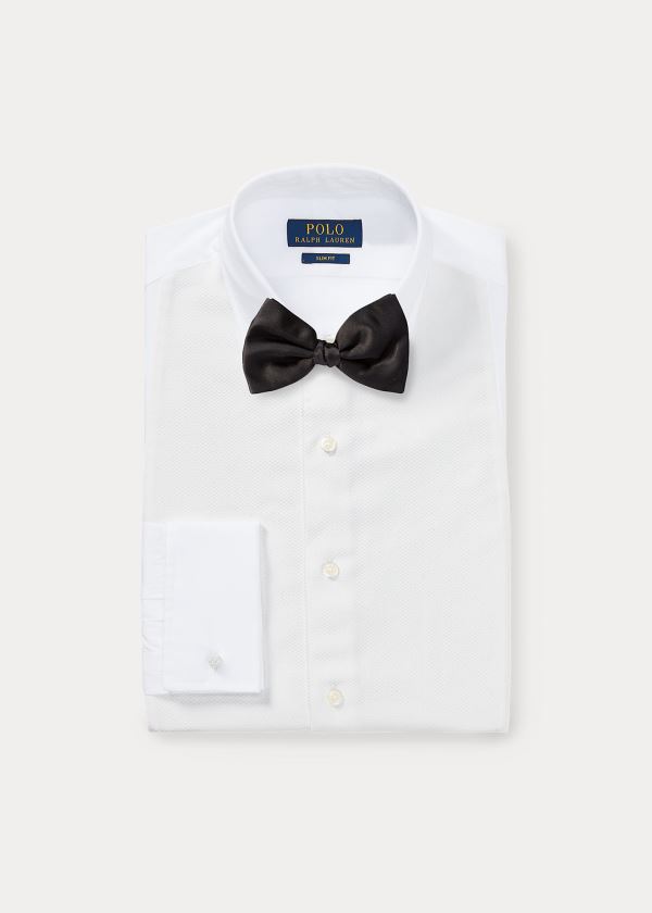 Ralph Lauren Slim Fit Poplin Tuxedo Shirt Bílé | 9kcSCBcr