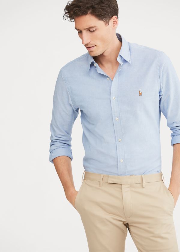 Ralph Lauren Slim Fit Stretch Oxford Shirt Blankyt | ZZrLLYlO