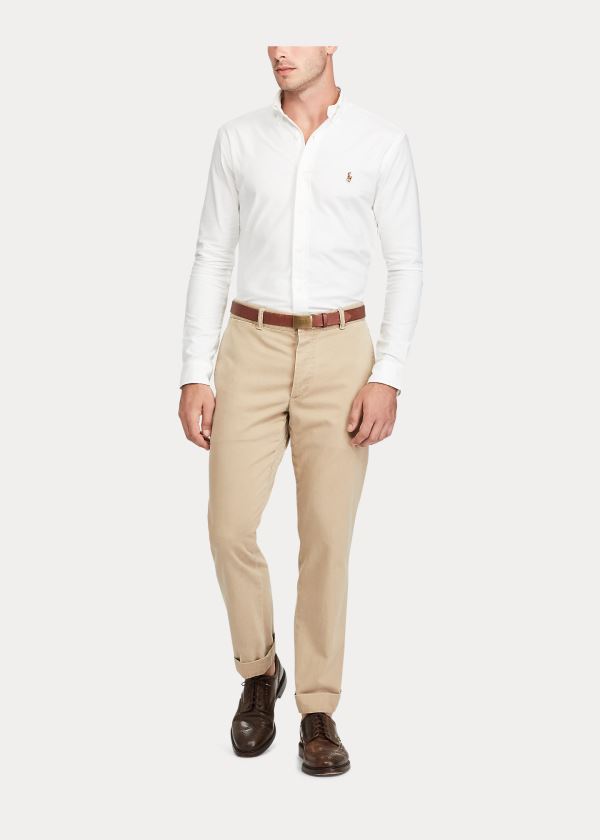 Ralph Lauren Slim Fit Stretch Oxford Shirt Bílé | wakCrVRN