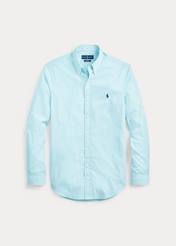 Ralph Lauren Slim Fit Striped Poplin Shirt Tyrkysové Bílé | 8HntIBpM