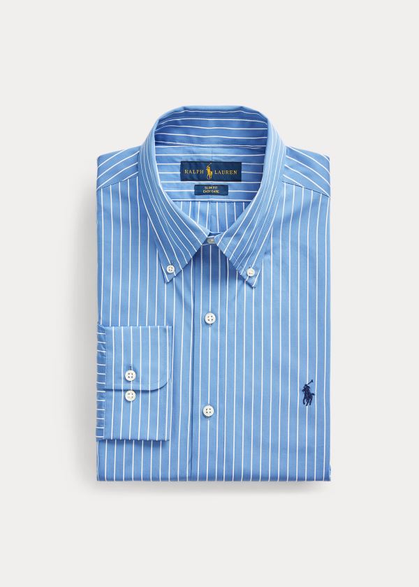 Ralph Lauren Slim Fit Striped Poplin Shirt Blankyt Bílé | OXIorWbg