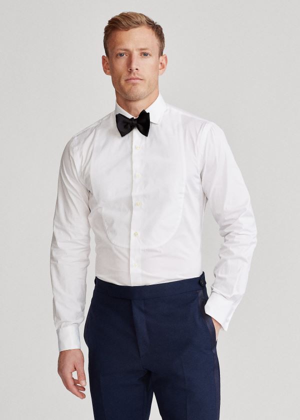 Ralph Lauren Slim Fit Tuxedo Shirt Bílé | qrQQs5H8