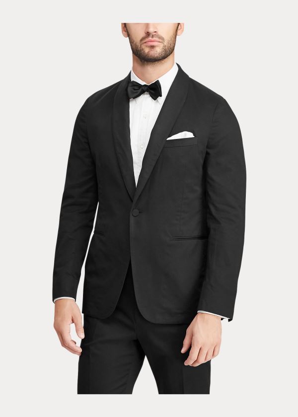 Ralph Lauren Slim Fit Twill Tuxedo Jacket Černé | 08DCVWS8