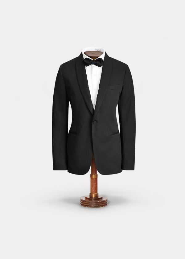 Ralph Lauren Slim Fit Twill Tuxedo Jacket Černé | 08DCVWS8