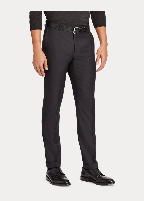 Ralph Lauren Slim Fit Wool Twill Trouser Tmavě Šedé | olgowaqi