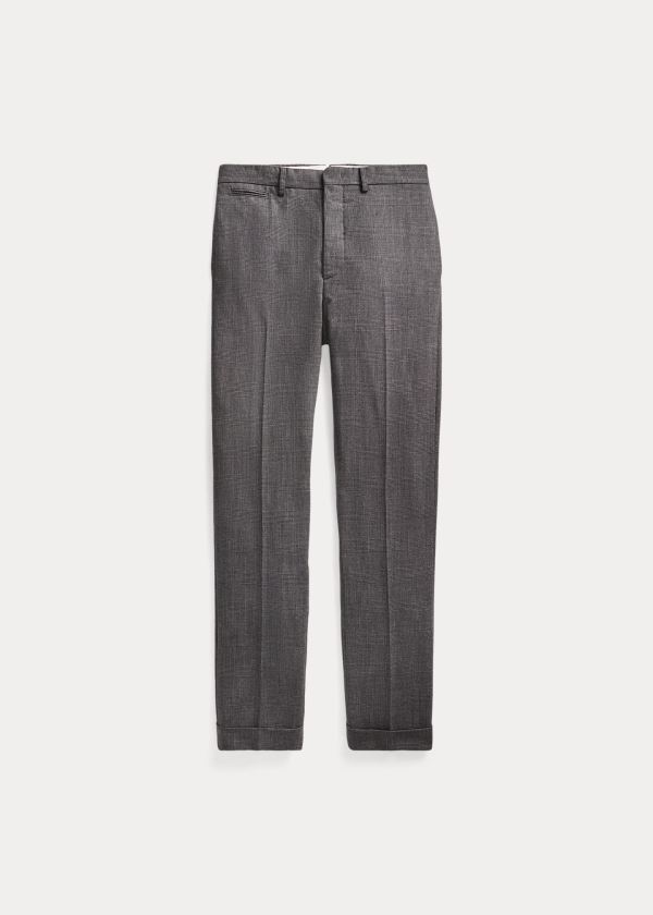 Ralph Lauren Slim Glen Plaid Wool Trouser Černé Šedé | m3nYTZwi