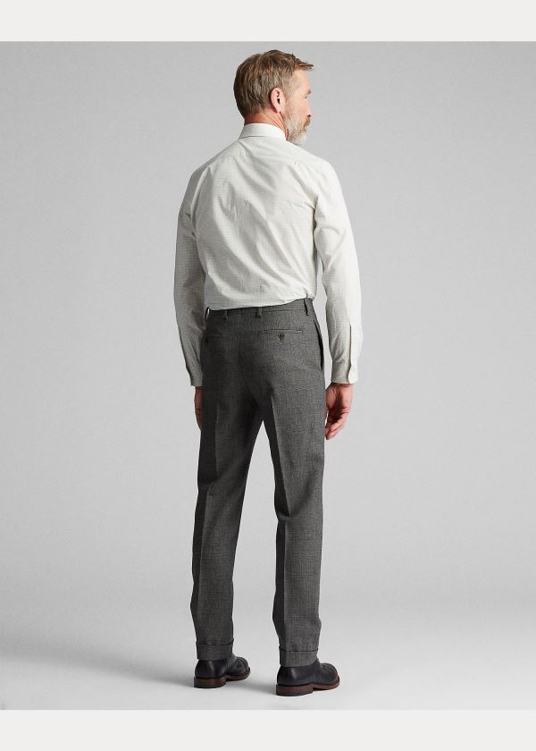 Ralph Lauren Slim Glen Plaid Wool Trouser Černé Šedé | m3nYTZwi