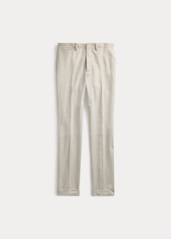 Ralph Lauren Slim Stripe Seersucker Trouser Krém Blankyt | 2fPLyQ4D