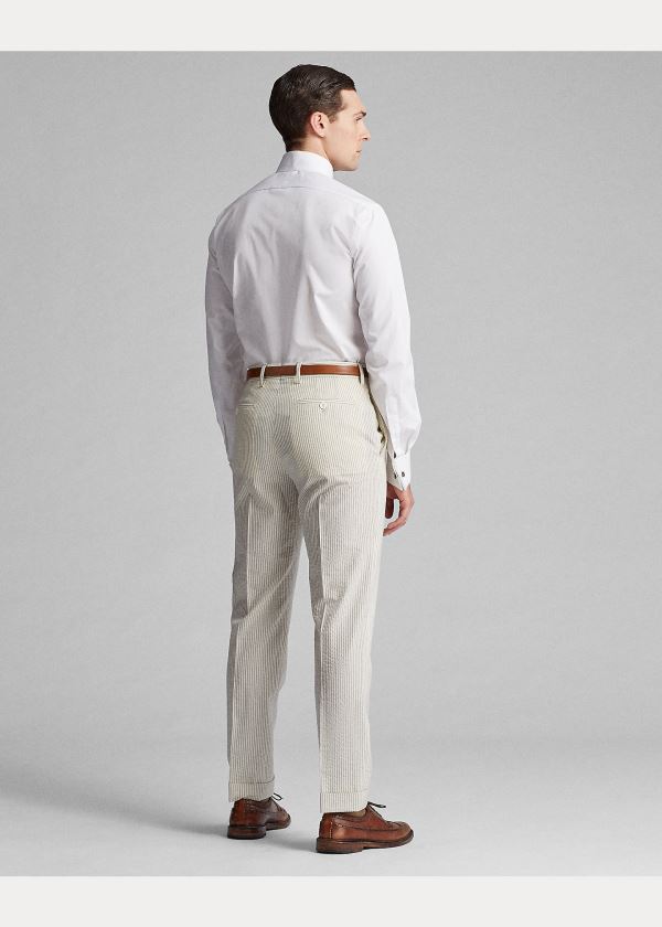 Ralph Lauren Slim Stripe Seersucker Trouser Krém Blankyt | 2fPLyQ4D